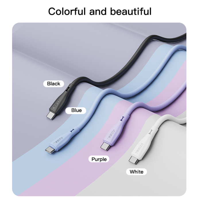 Yesido CA152 60W Type-C To Type-C Fast Charge Data Cable - White