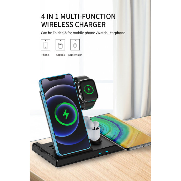 Yesido DS13 4 in 1 18W Wireless Charging Dock - Black