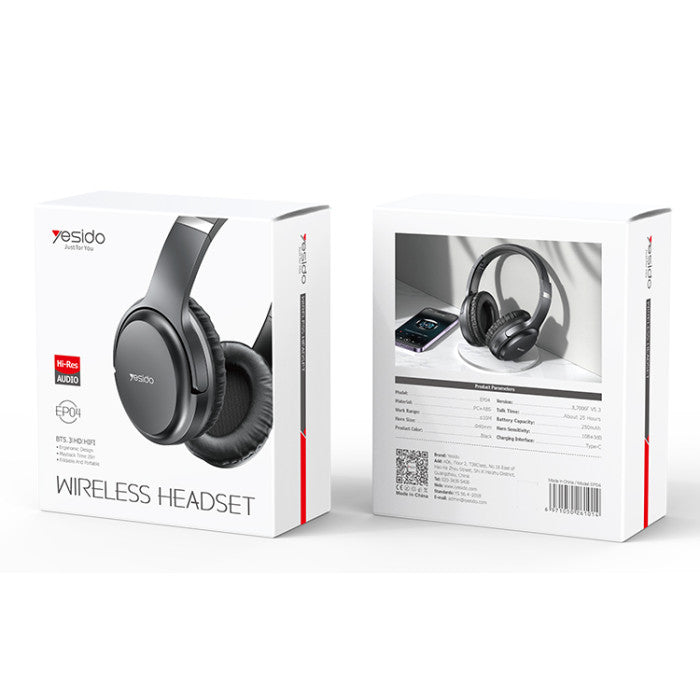 Yesido EP04 Wireless Studio Headphone - 10M / Bluetooth / Type-C - Black