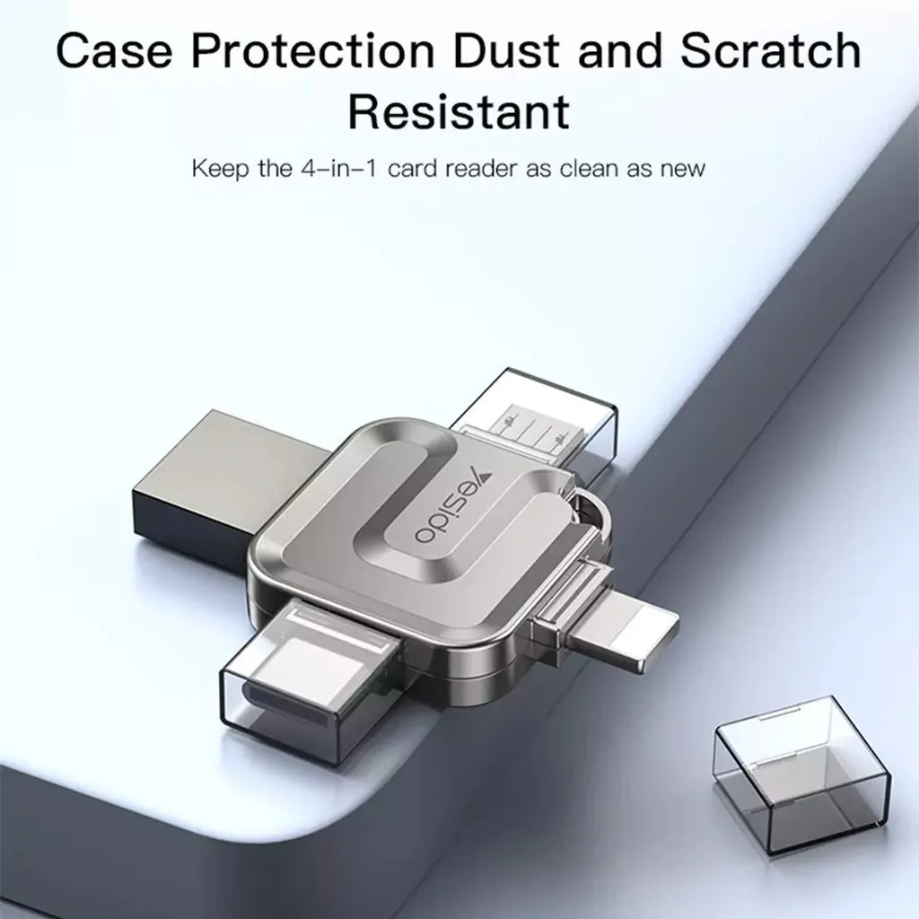 Yesido FL15 4-in-1 OTG Flash Drive - 512GB/ Up to 110 MB/s/ USB 3.0/ Micro/ Type-C/ Lightning Memory Stick