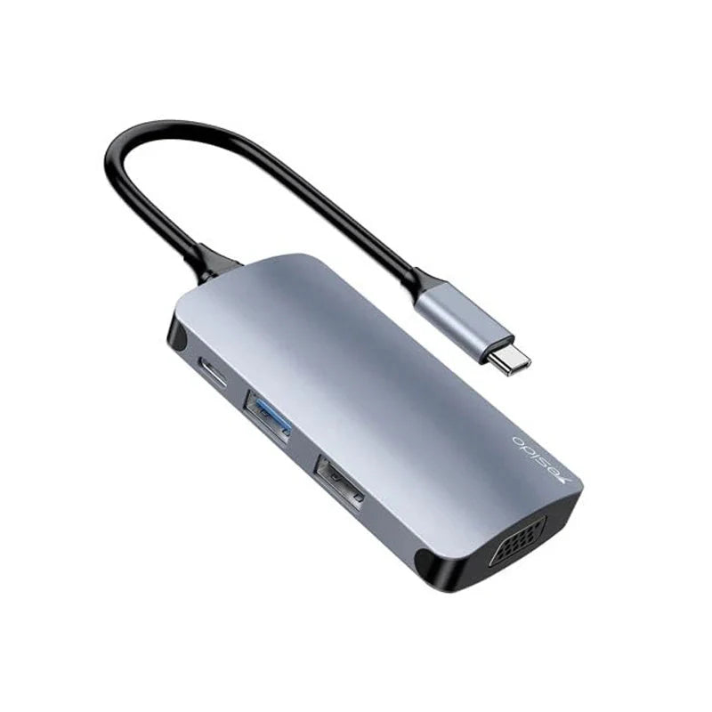 Yesido HB16 7 in 1 Multifunctional Docking Station HUB Adapter - Gray