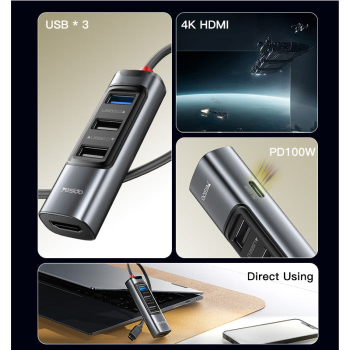 Yesido HB22 5 in 1 USB C OTG Function Adapter