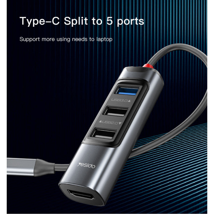 Yesido HB22 5 in 1 USB C OTG Function Adapter