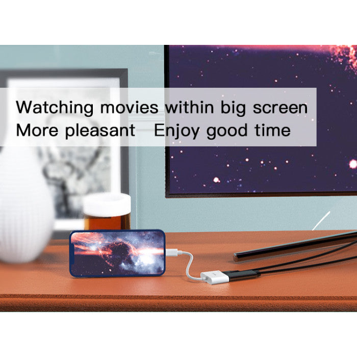 Yesido HM06 8 Pin to HDMI Audio Video Adapter - Lightning / 1080p / USB - White