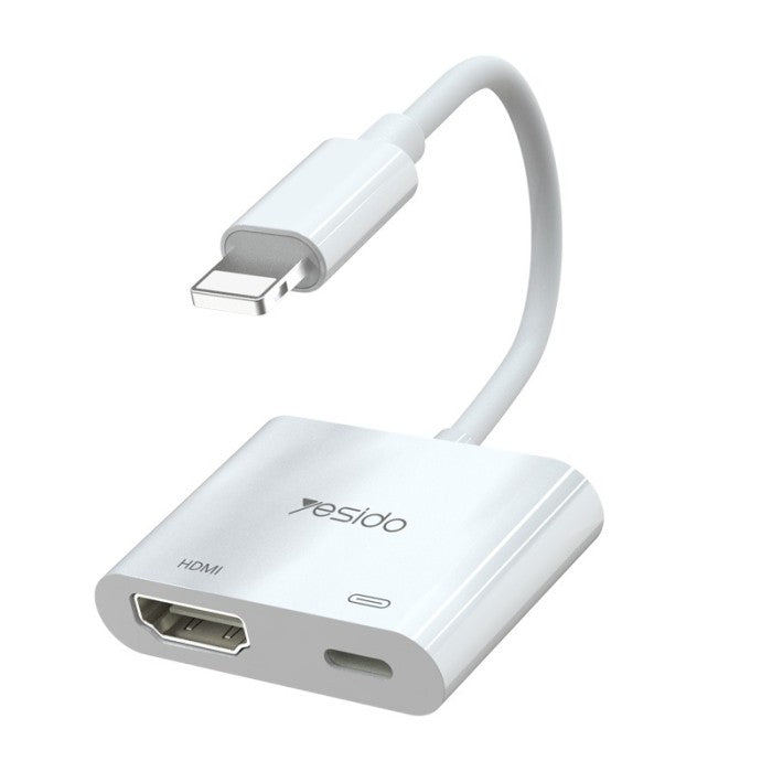 Yesido HM06 8 Pin to HDMI Audio Video Adapter - Lightning / 1080p / USB - White
