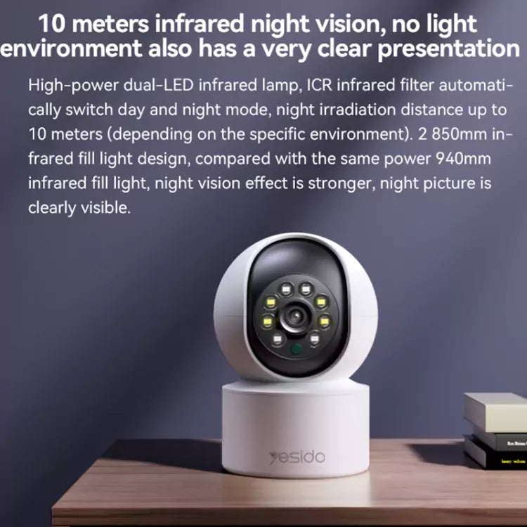 Yesido KM10 Smart Indoor HD Camera - 2.4G / 1080 Full HD / WiFi - White