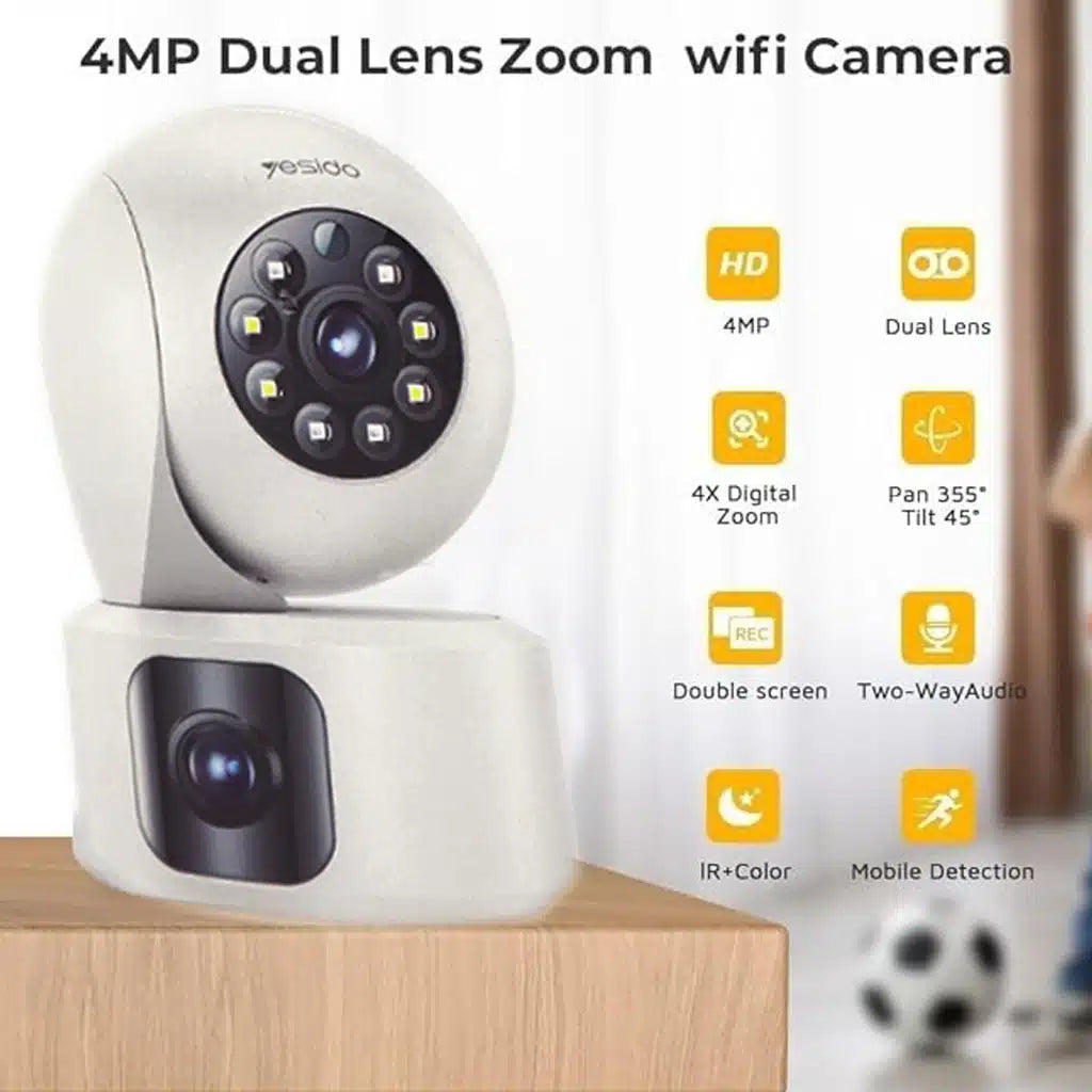 Yesido KM16 Dual 1080P Indoor Security Camera with AI Tracking & Night Vision