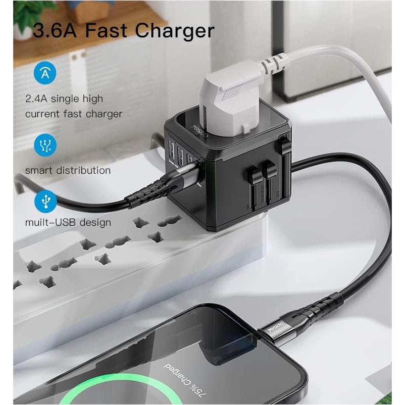 Yesido MC10 Universal Adapter - USB-C / USB-A / Black