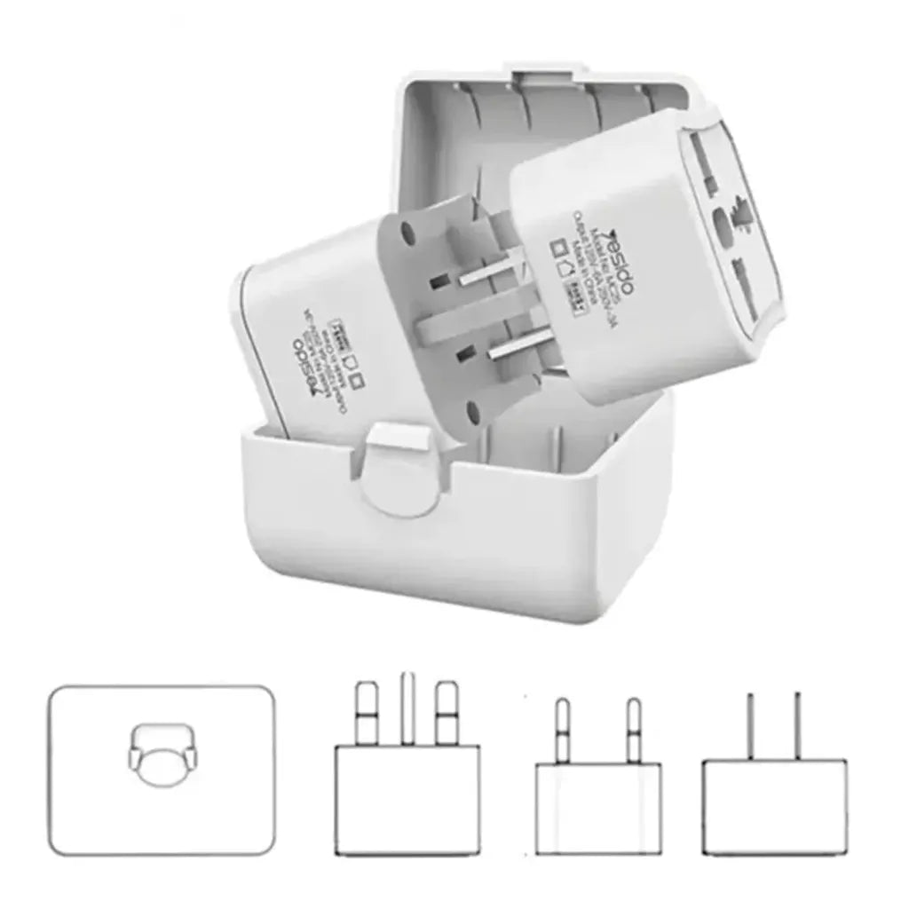 Yesido MC25 Universal Travel Adapter Plug Kit with Compact Storage Case