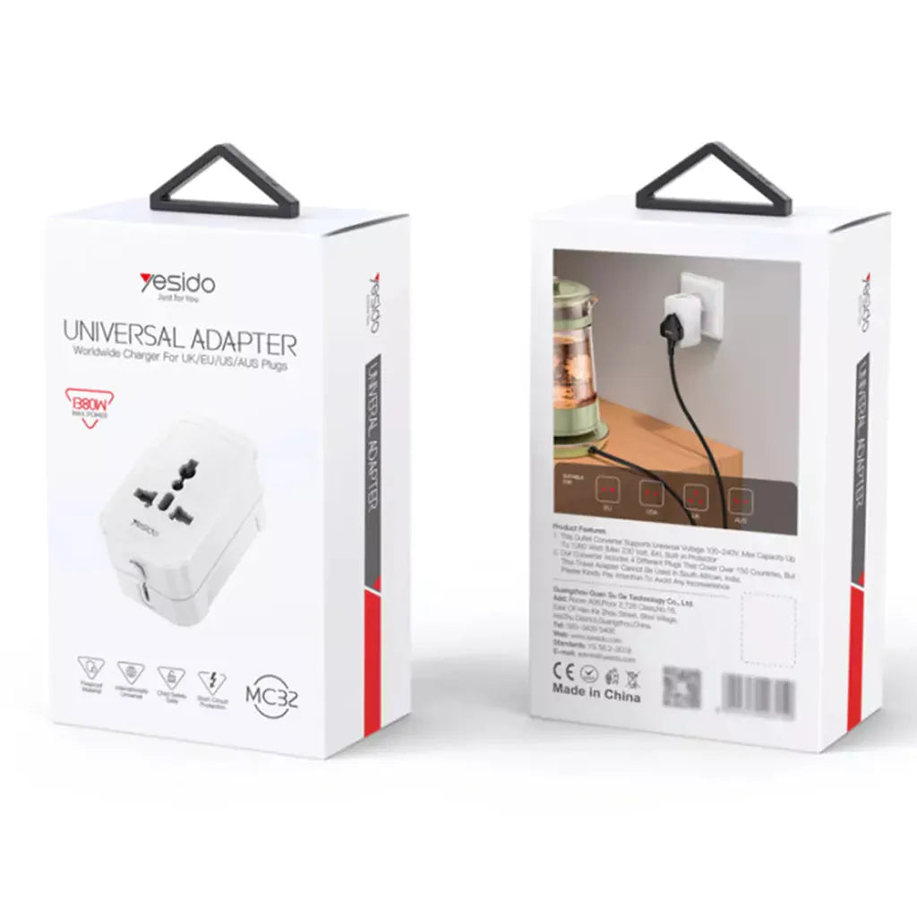 Yesido MC32 1380W Universal Travel Adapter