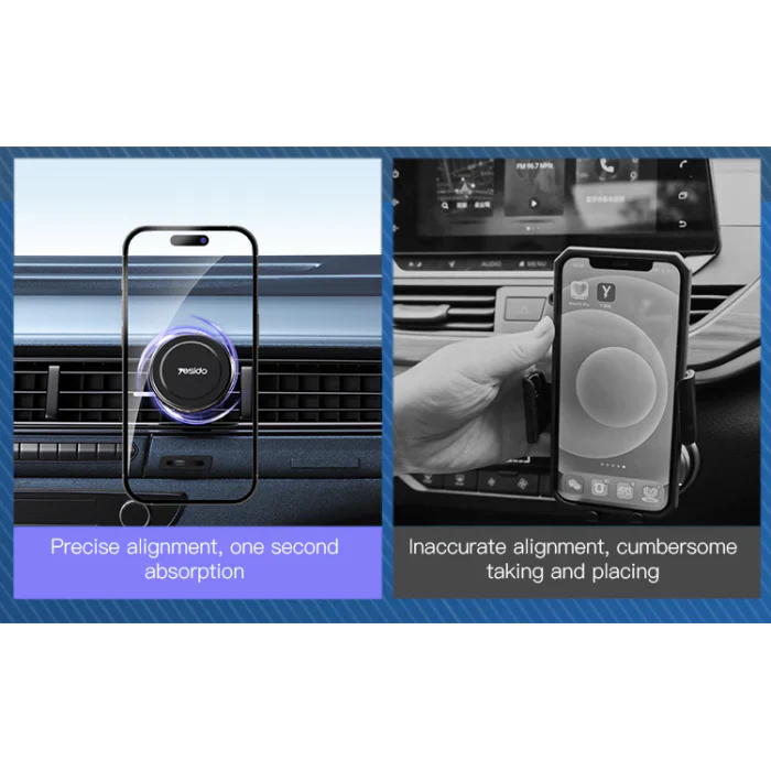 Yesido Magnetic Car Phone Holder – Strong Grip Mount, Black