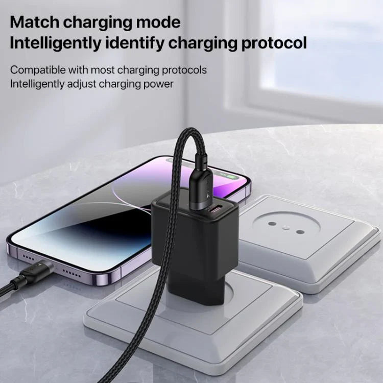 Yesido USB to 8-Pin Charging Data Cable – 3M, 12W Black