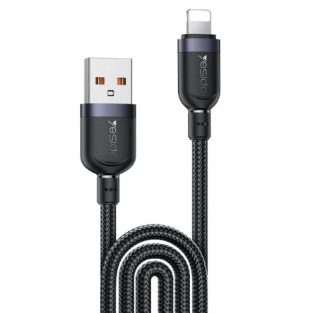 Yesido USB to 8-Pin Charging Data Cable – 3M, 12W Black