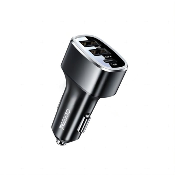 Yesido Y47 3 Ports Fast Charging Car Charger - Black