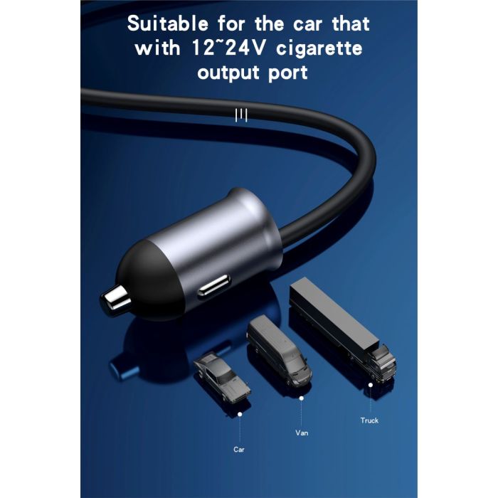 Yesido Y53 5 Ports 97W Extended Car Charger - Silver