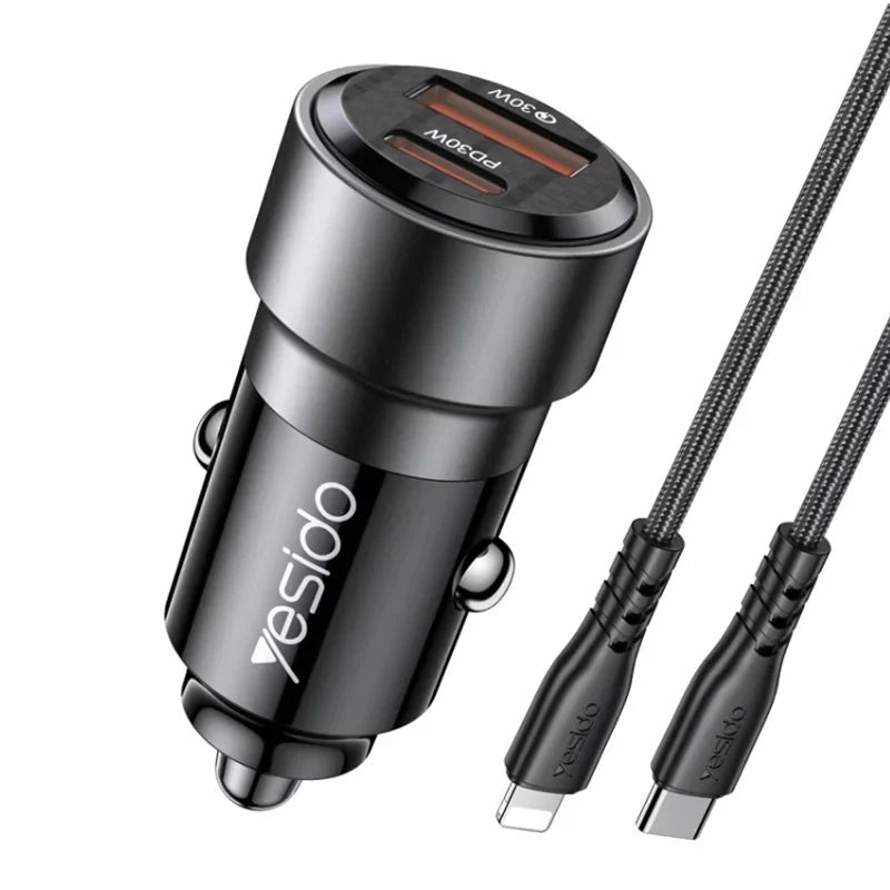 Yesido Y54 60W Fast Charging Car Charger - Black