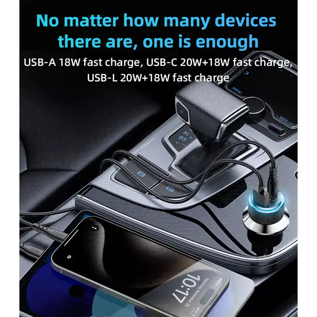 Yesido Y60 38W Car Charger - Built-in Type-C Cable
