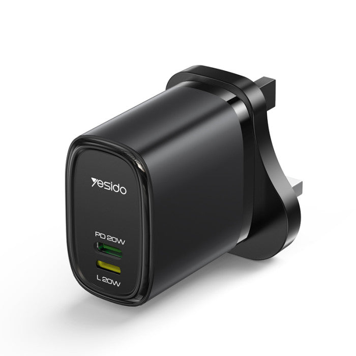Yesido YC43 20W Fast Charging Charger Adapter - Black