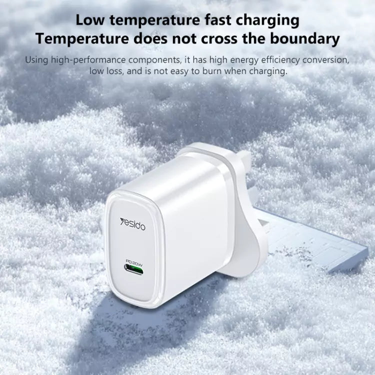 Yesido YC76BC 20W USB-C Fast Charger - Includes Type-C Cable/ White