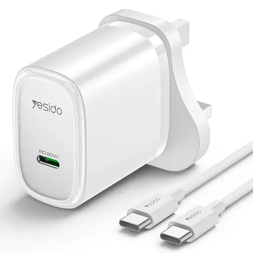 Yesido YC76BC 20W USB-C Fast Charger - Includes Type-C Cable/ White