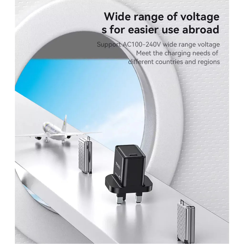 Yesido YC81 UK 25W GaN Fast Charger - Type-C PD Wall Adapter