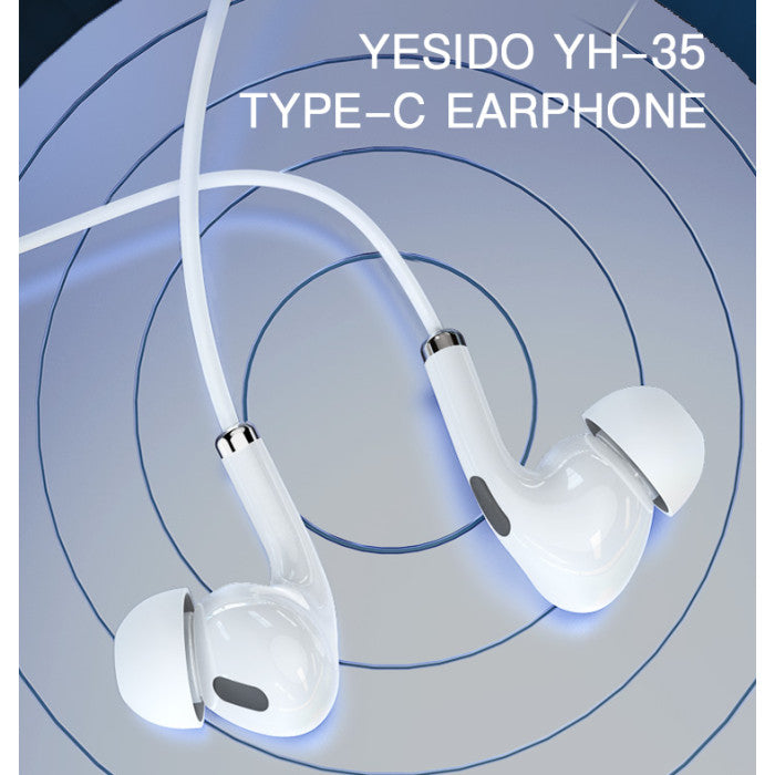 Yesido YH35 in-ear Noise Cancelling Wired Earphone - White