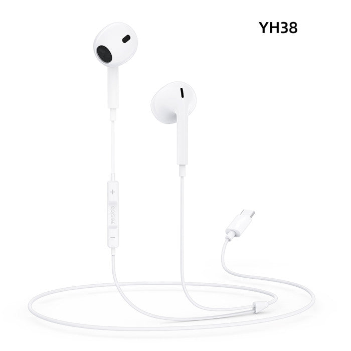 Yesido YH38 in-ear Heavy Bass wired earphone - White