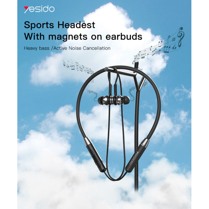 Yesido YSP10 Sports Neckband Wireless Headphone - Black