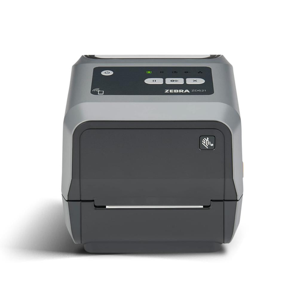 Zebra ZD621 4″ Thermal Transfer Label Printer 300 DPI USB Ethernet Serial BTLE5 EU/UK Cords