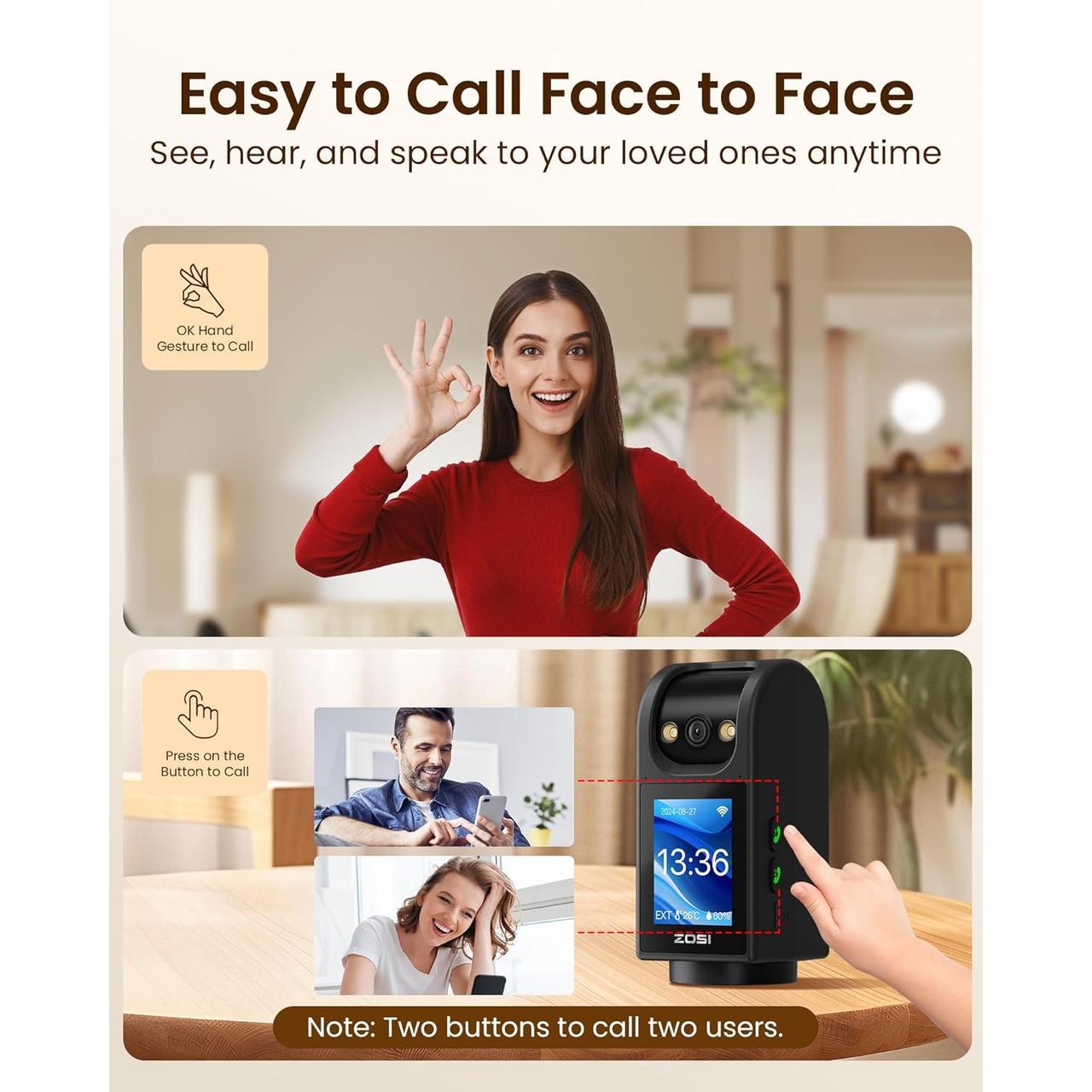 ZOSI 4.0MP INDOOR 2 WAY VIDEO CALLING CAMERA
