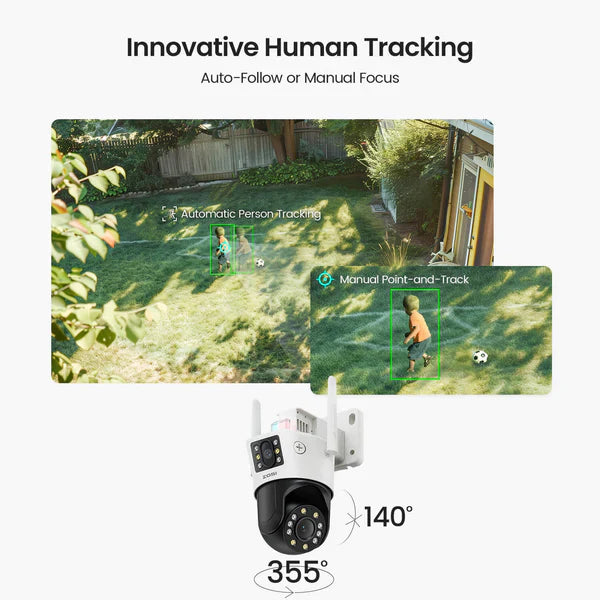 ZOSI C298 2.4GHz WiFi PT Camera with Dual Lens