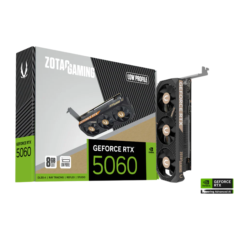 Zotac Gaming Geforce Rtx 5060 8Gb Low Profile Triple Fan Graphic Card - Black