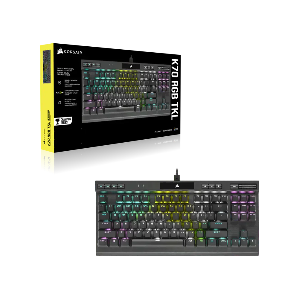 Corsair K70 Rgb Wired Tkl Champion Series Mechanical Gaming Keyboard Black