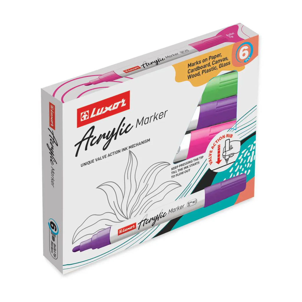 Luxor- Acrylic Marker 6 Assorted Marker