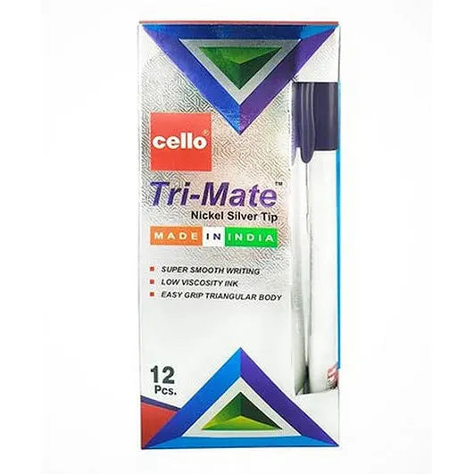 Cello Tri-Mate Pen 1.0Mm - 12 Pcs