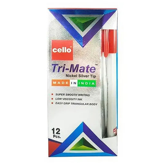 Cello Tri-Mate Pen 1.0Mm - 12 Pcs
