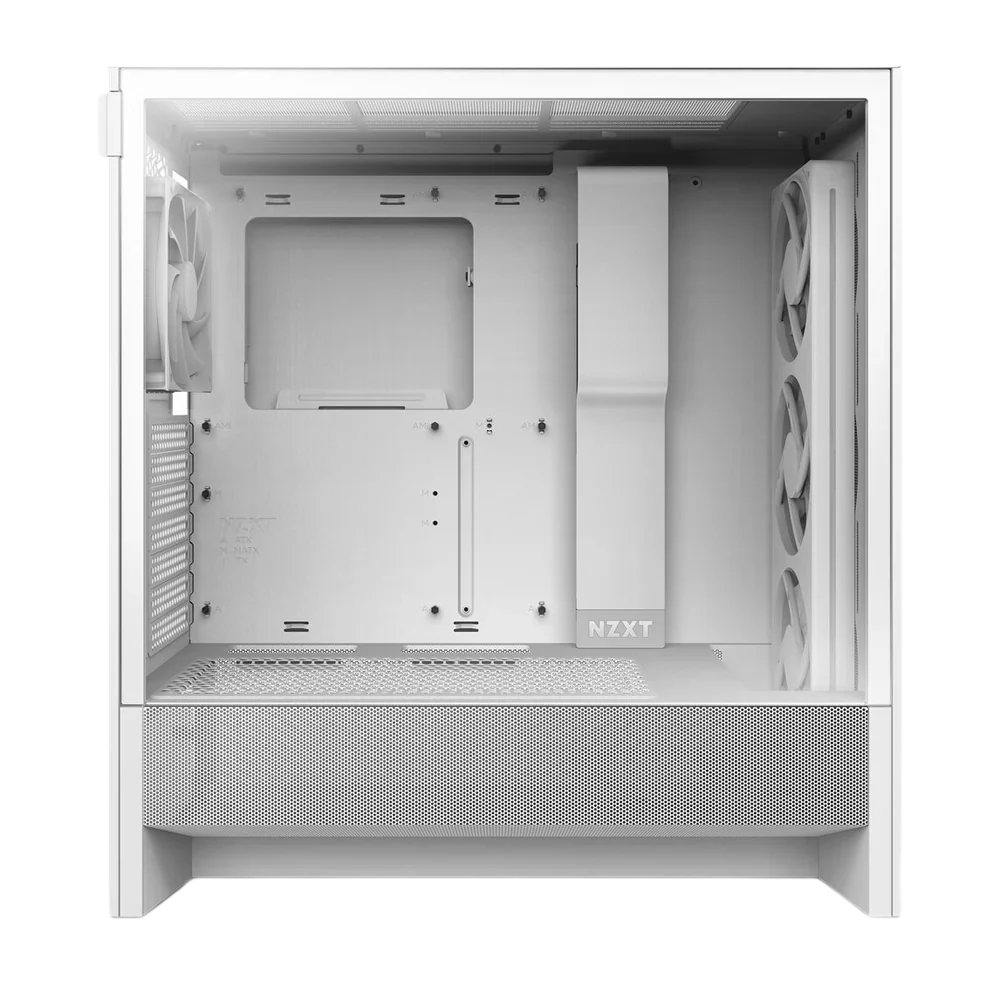 Nzxt H5 Flow Rgb (2024) Compact Mid-Tower Atx Case With Rgb Fans - White