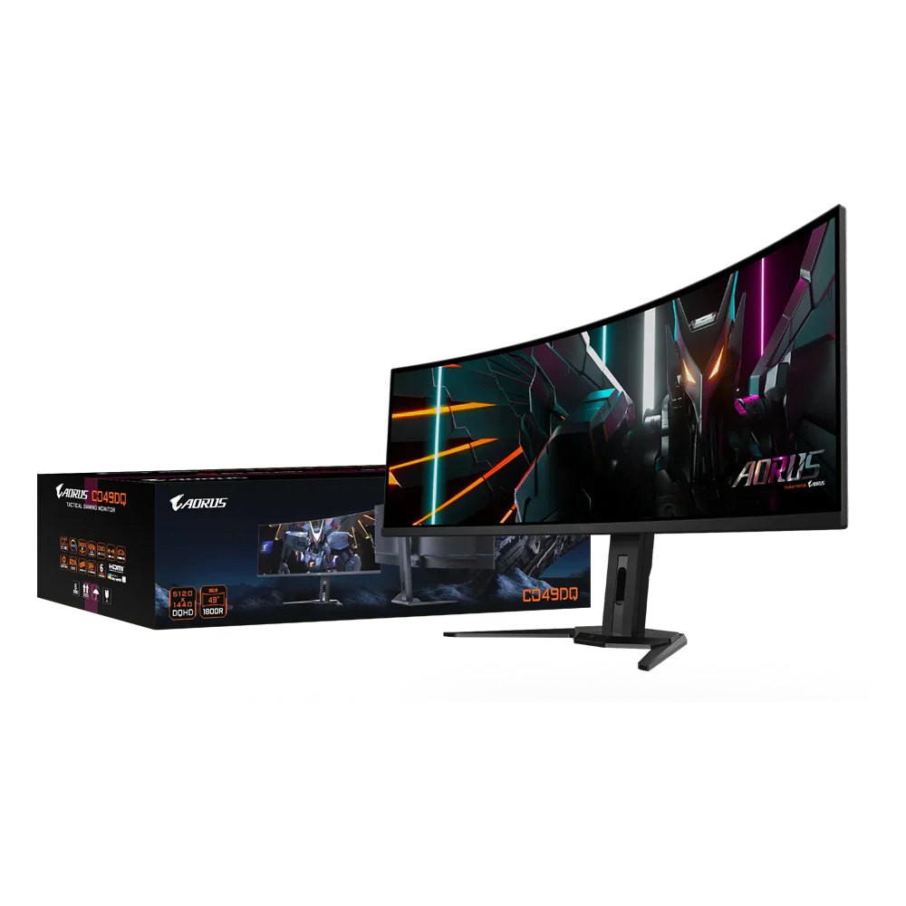 Gigabyte Aorus Co49Dq 49 Inch 144Hz Qd-Oled Dual Qhd Hdmi 2.1 0.03Ms Edge Gaming Monitor Black