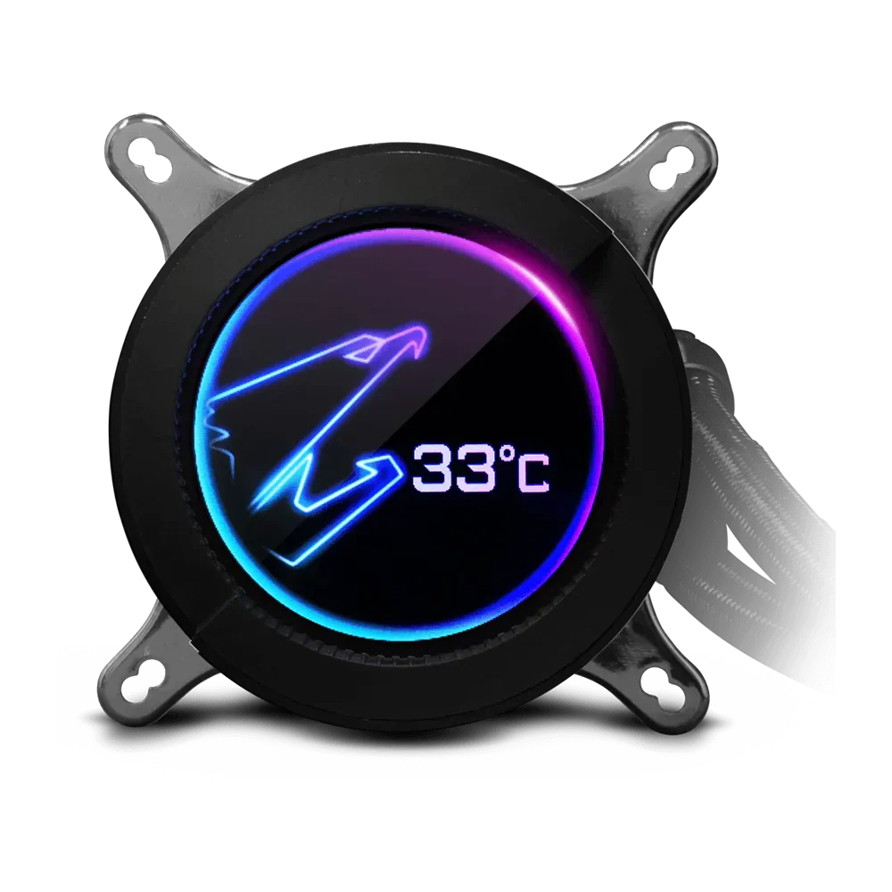Gigabyte Aorus Liquid Cooler 280 Aio Rgb Liquid Cooler With Lcd Display Black