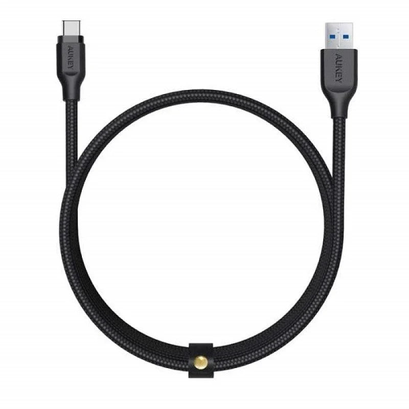 Aukey Braided Nylon USB 3.1 GEN1 to USB-C Cable (2m / 6.6ft) - Black