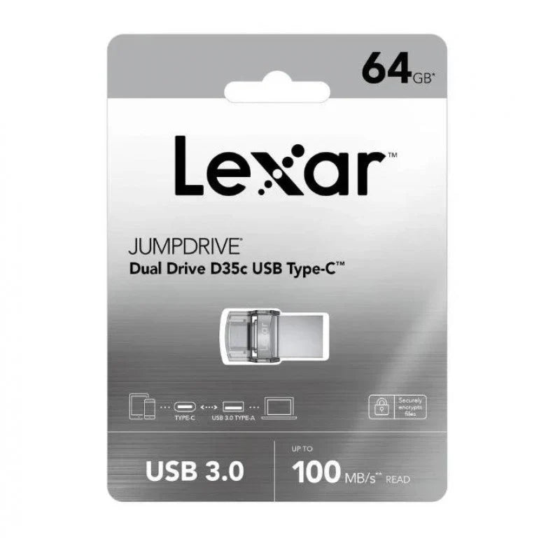 Lexar Jumpdrive Dual Drive D35C Usb 3.0 Type-C - 64Gb