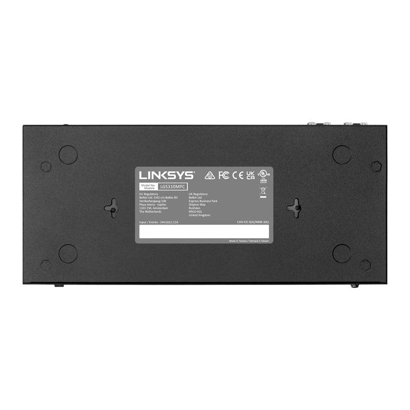 Linksys LGS310MPC - 8-Ports Ethernet / 2-Ports SFP / Managed / Gigabit / PoE+ / Desktop - Switch