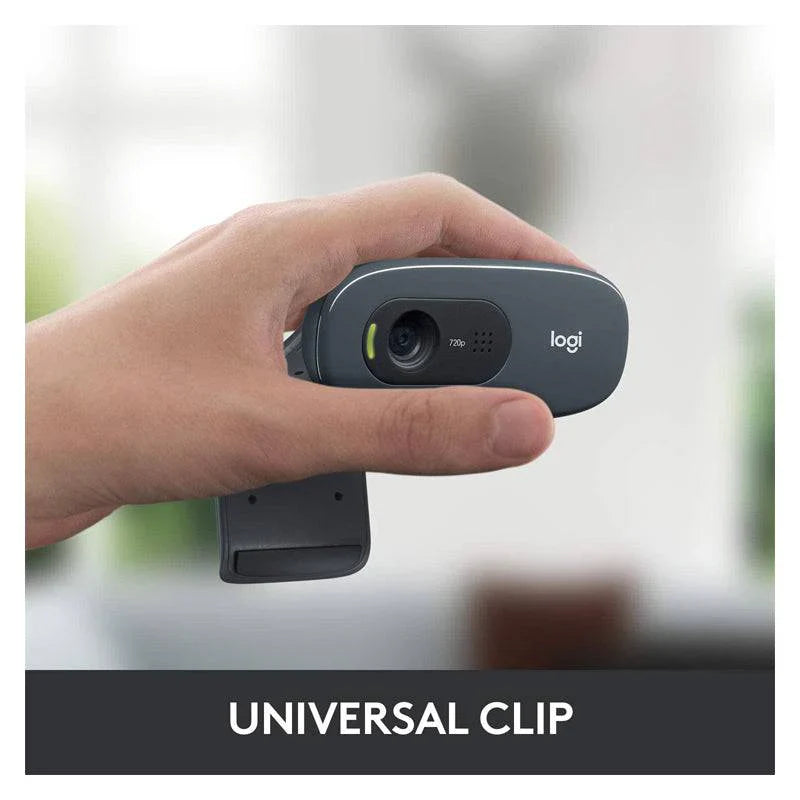 Logitech C270 HD Webcam - 720p / USB 2.0 / Wired / Black