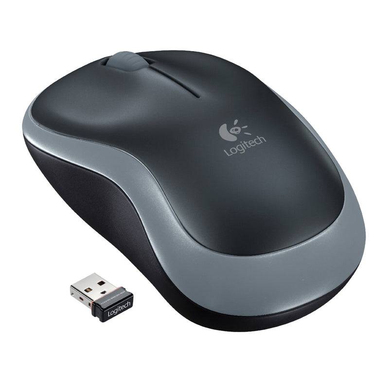 Logitech Mouse M185 Wireless Nano - Black and Grey