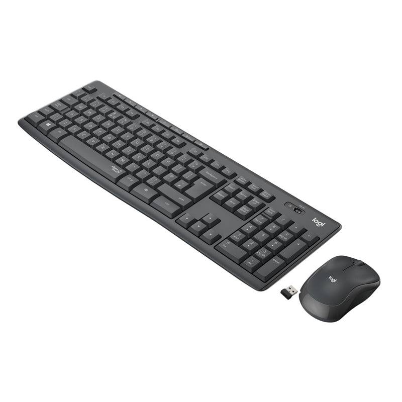 Logitech MK295 Silent Wireless Combo - 2.40GHz / Up to 10m / USB Wireless Receiver / Arb/Eng / Black - Keyboard & Mouse Combo