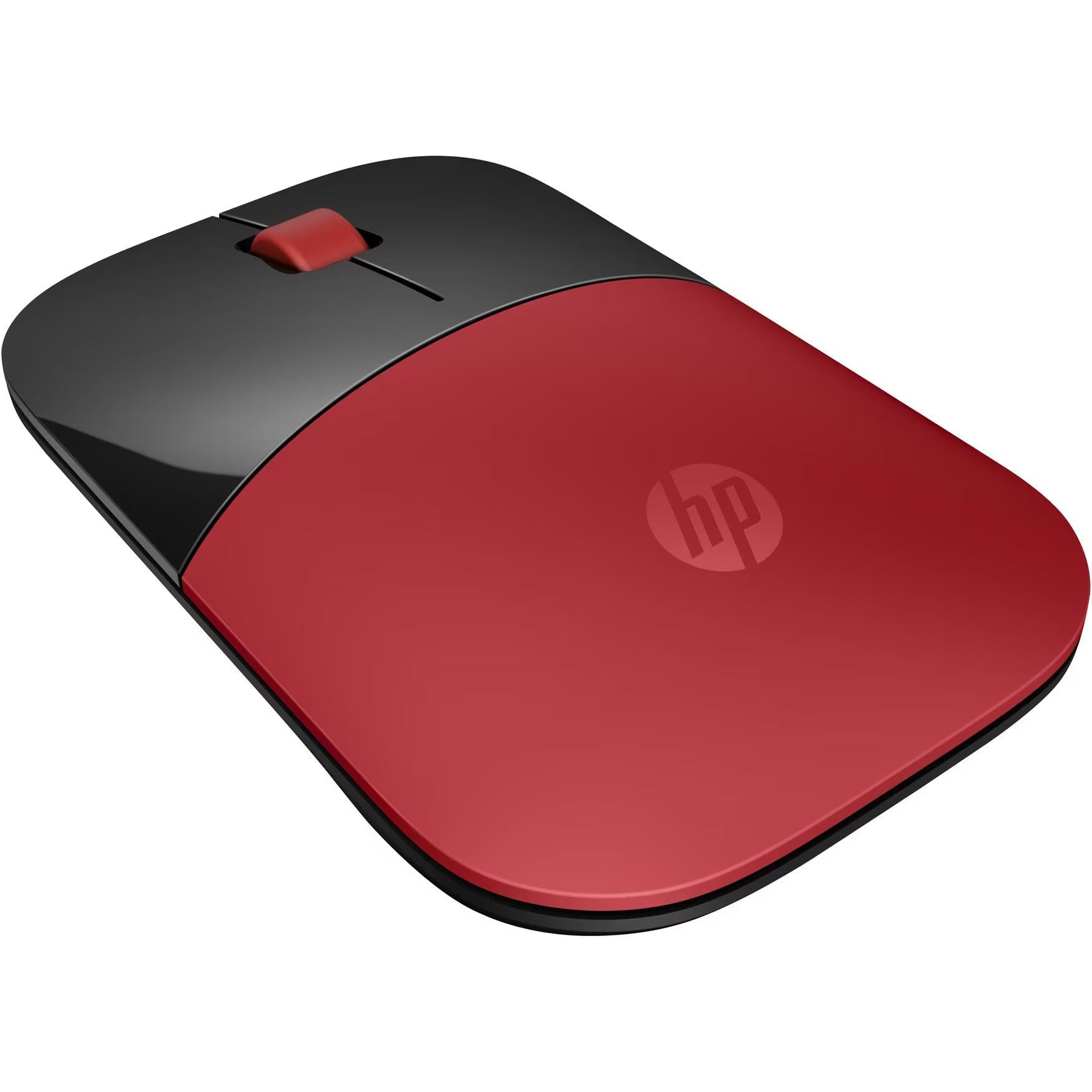 HP Z3700 Wireless Mouse - Up to 1200 DPI / Black/Cardinal Red