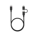 Engage Super Soft Silicone C To Usb-C Cable W/Lightning Adapter Bk