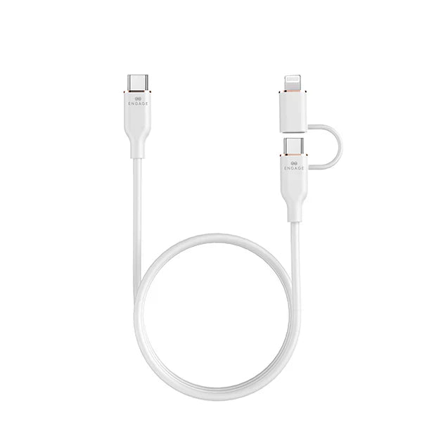 Engage Super Soft Silicone C To Usb-C Cable W/Lightning Adapter Wt