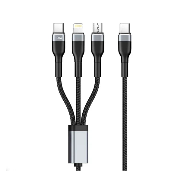 Engage Usb-C 3-In-1 Fast Charging Cable 100 Watt Usb-C /Lightning /Micro