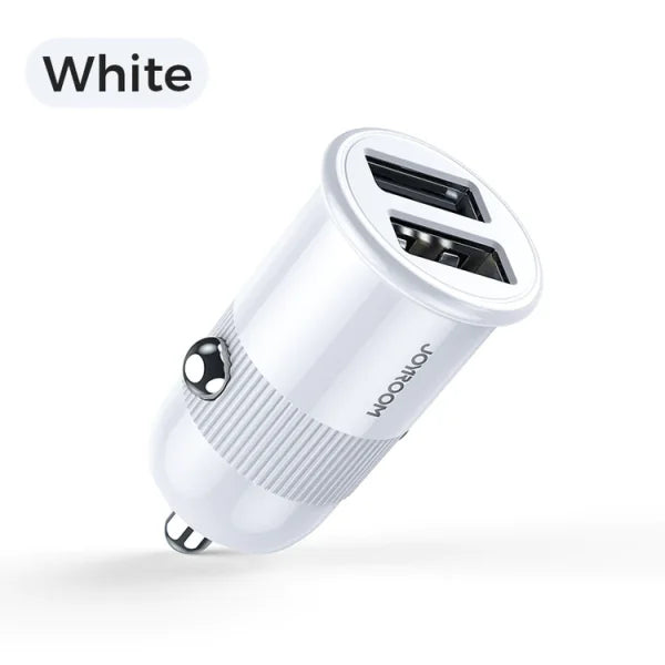 Joyroom 3.1A dual USB Car Charger with Cable - White